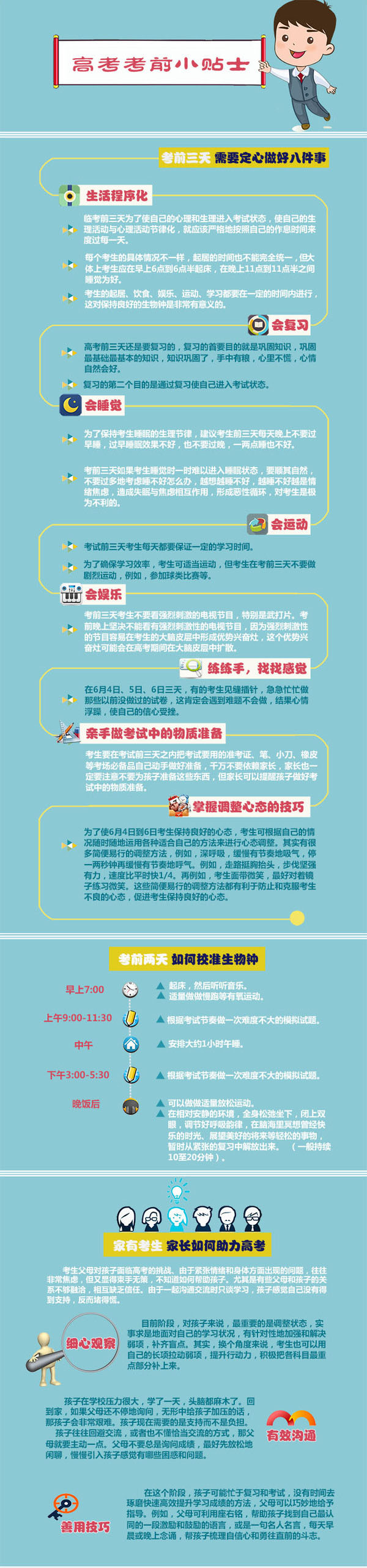 高考考前小貼士